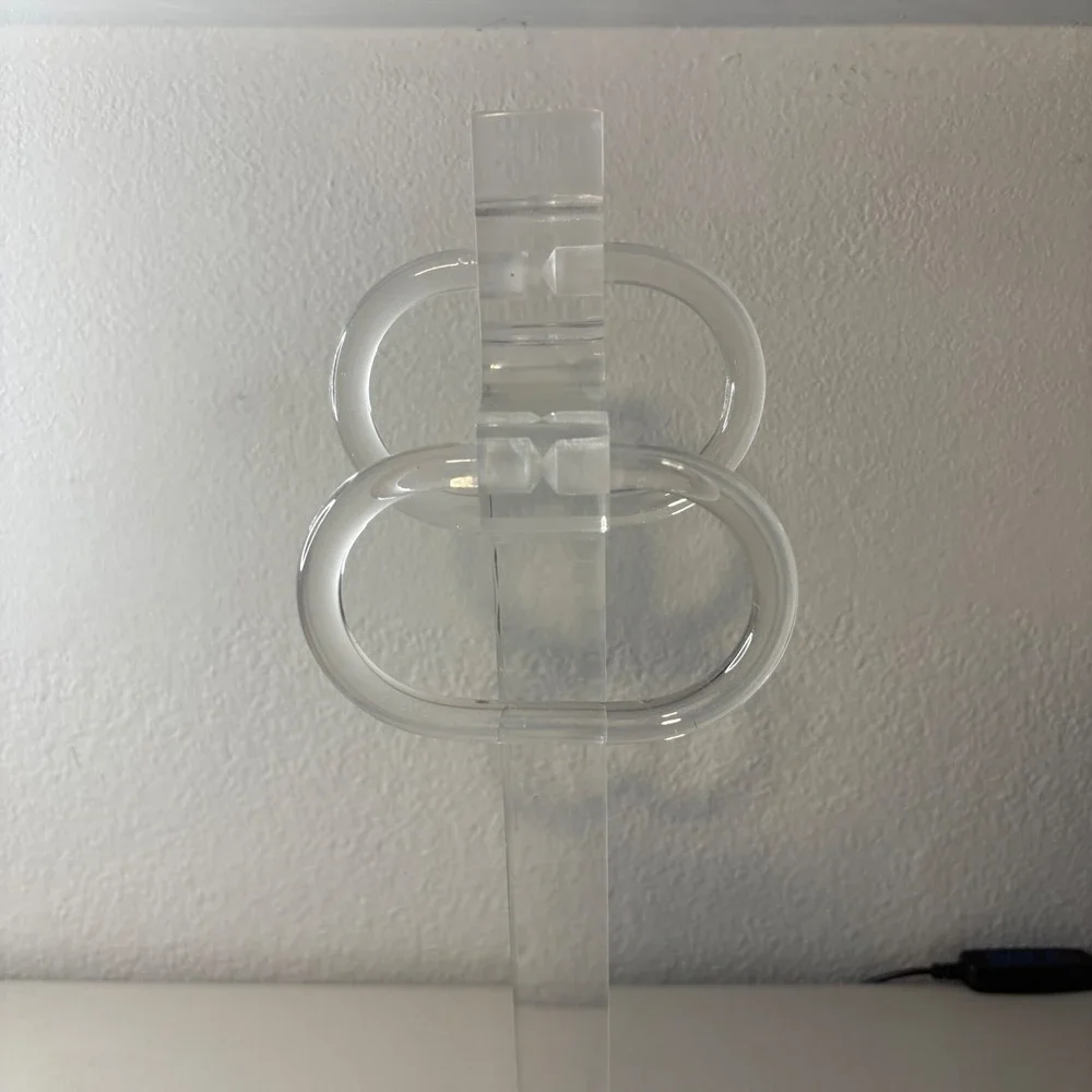 Vintage Clear Acrylic Lucite 2 Rings Hand Towel Holder Bathroom Modern